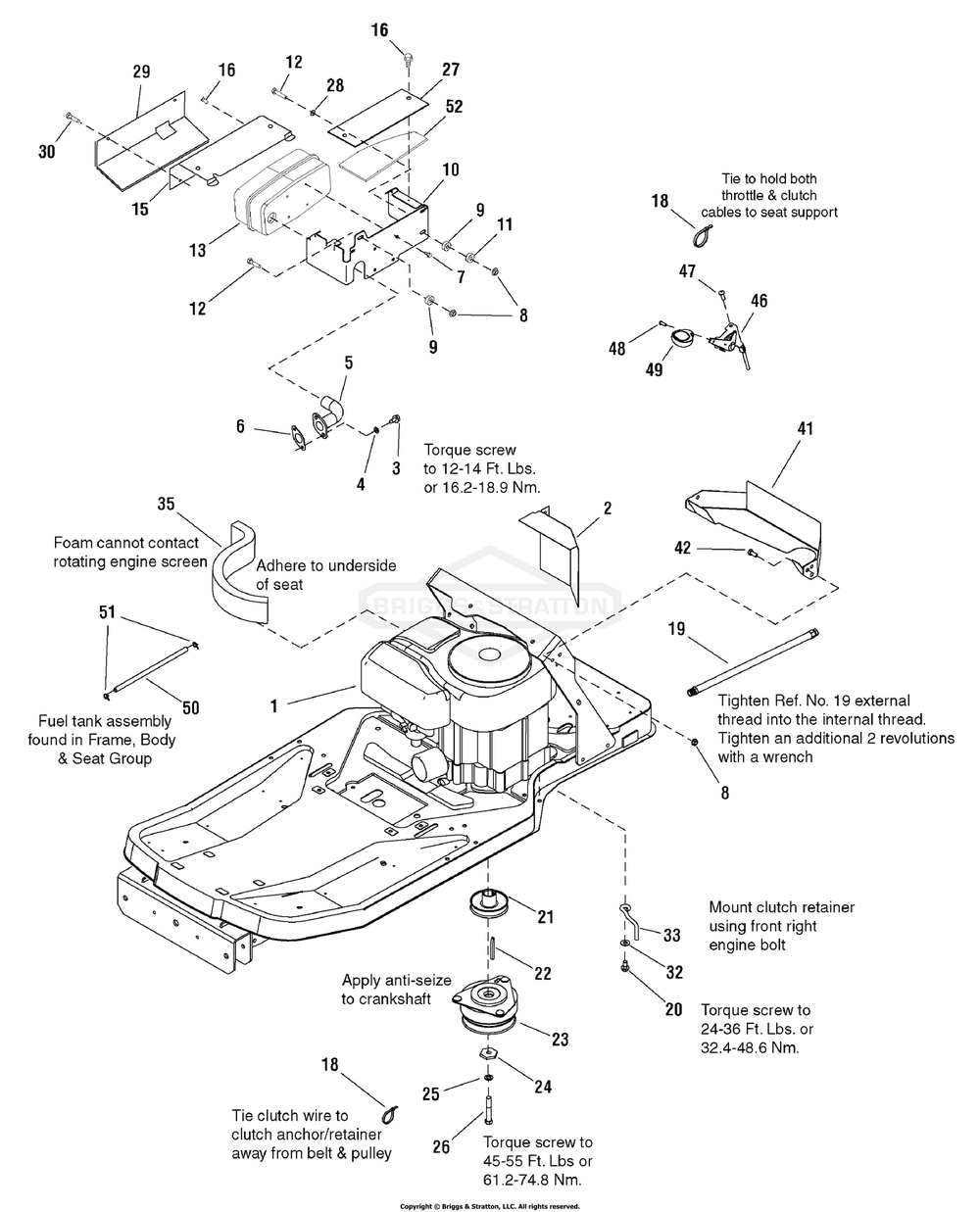 Engine Group - 21hp Briggs And Stratton (7501562) Diagram and Parts List for 7800577 (C950-60929-0)(2009) Briggs and Stratton Lawn Tractor